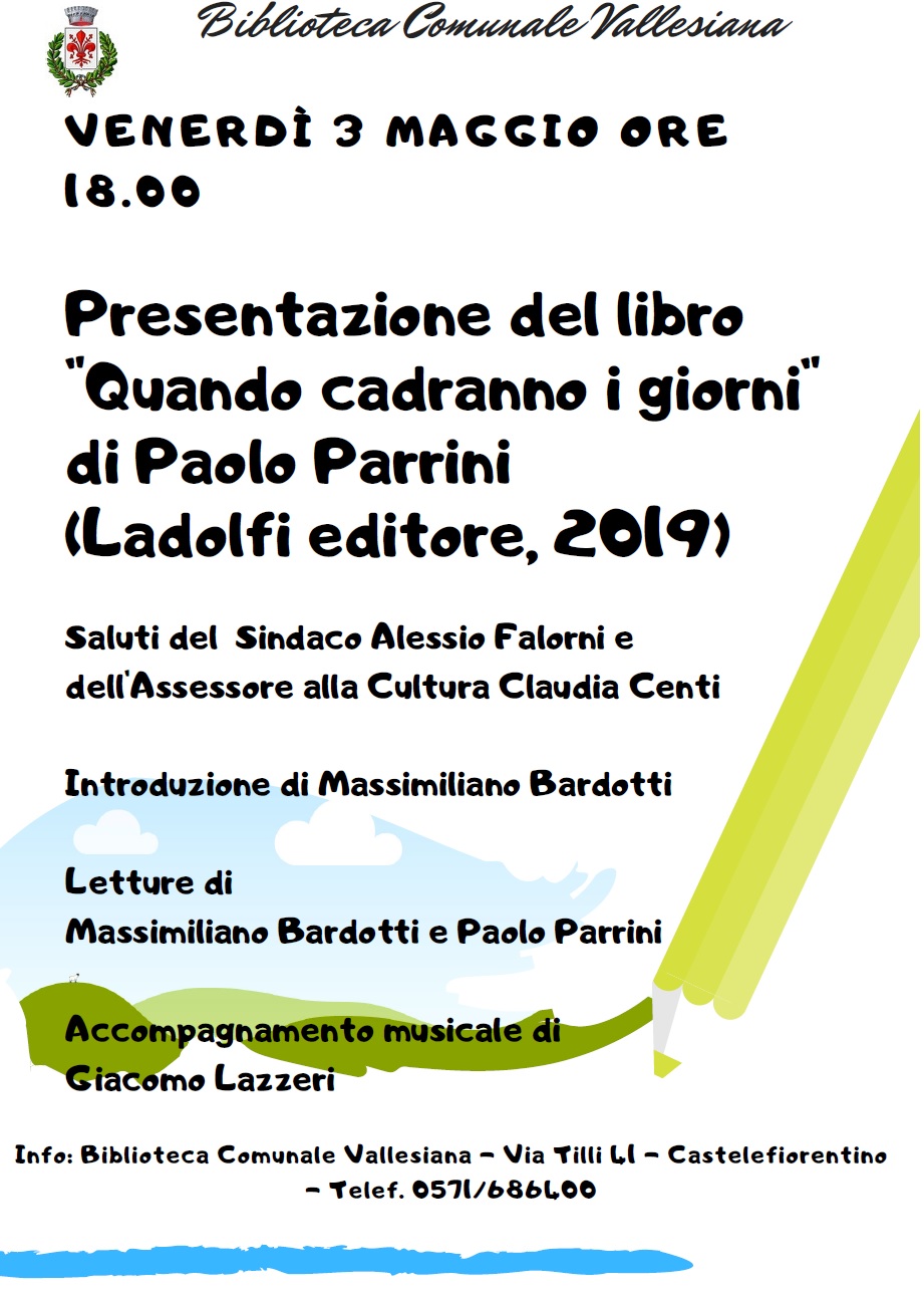 Venerdì 3 maggio ore 18.00 presentazione libro Paolo Parrini