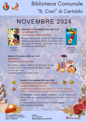 In biblioteca a novembre. Certaldo