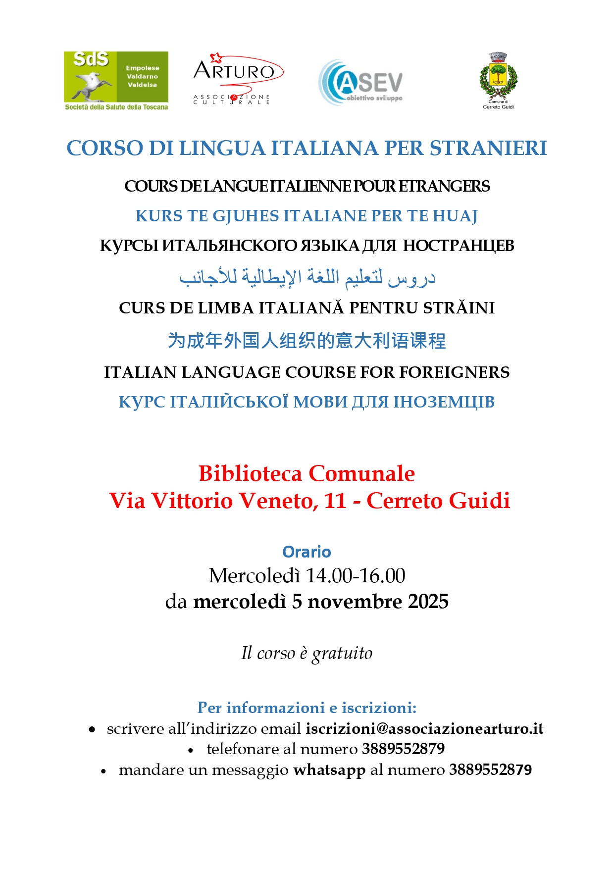 ITALIAN LANGUAGE COURSE FOR FOREIGNERS