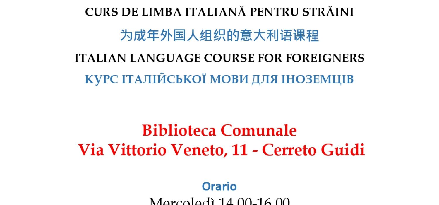 Corso di ITALIANO per stranieri - ITALIAN LANGUAGE COURSE FOR FOREIGNERS